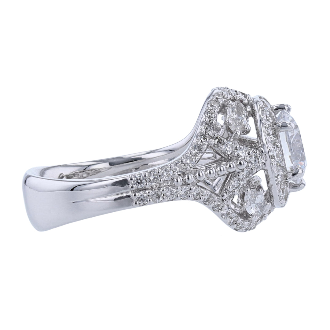 18K White Gold Marquise Cut Diamond Ring
