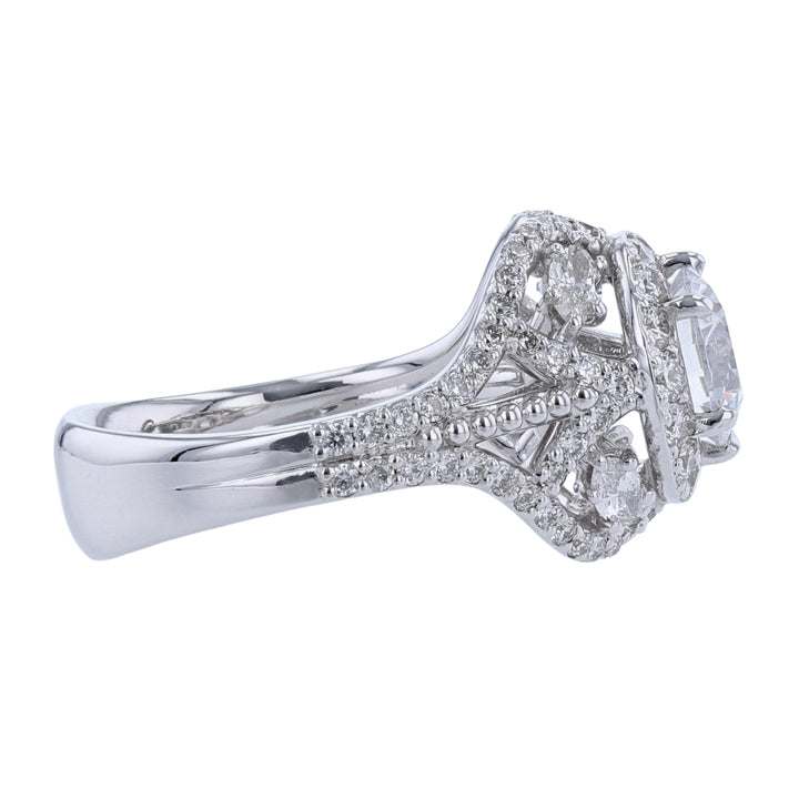 18K White Gold Marquise Cut Diamond Ring