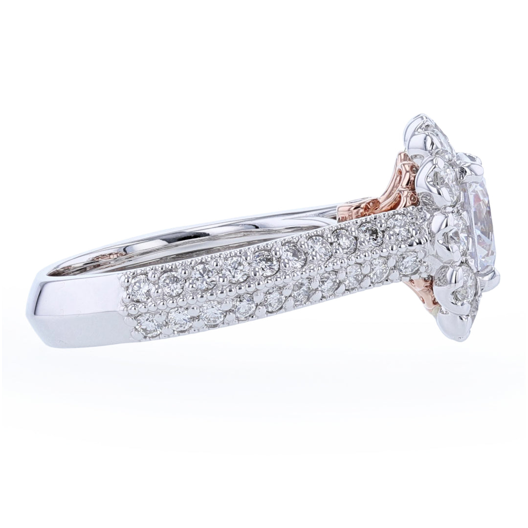 Cushion Shape Halo Diamond Ring