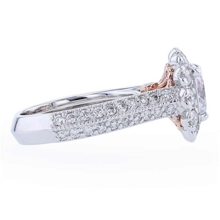 Cushion Shape Halo Diamond Ring