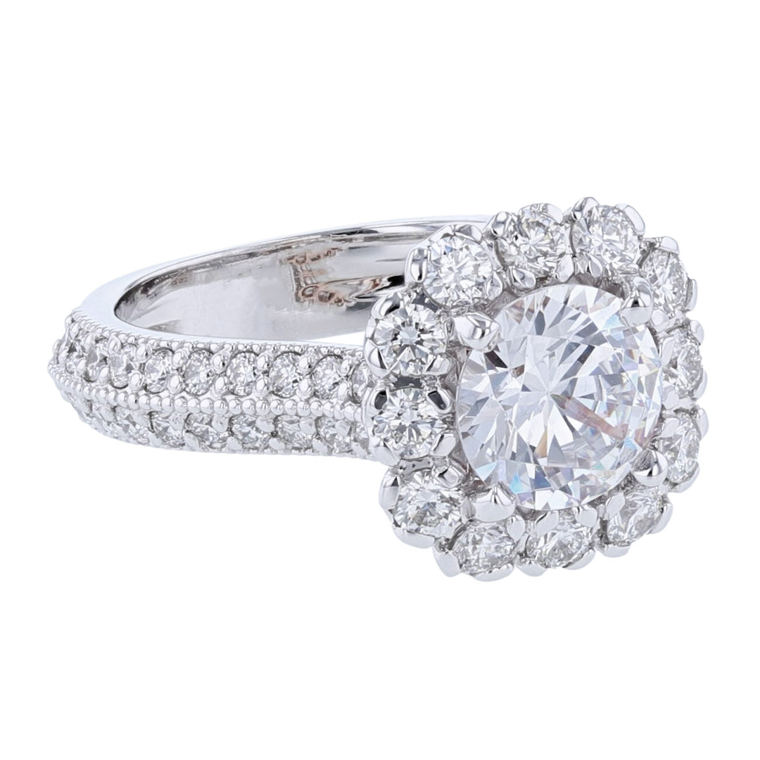 Cushion Shape Halo Diamond Ring