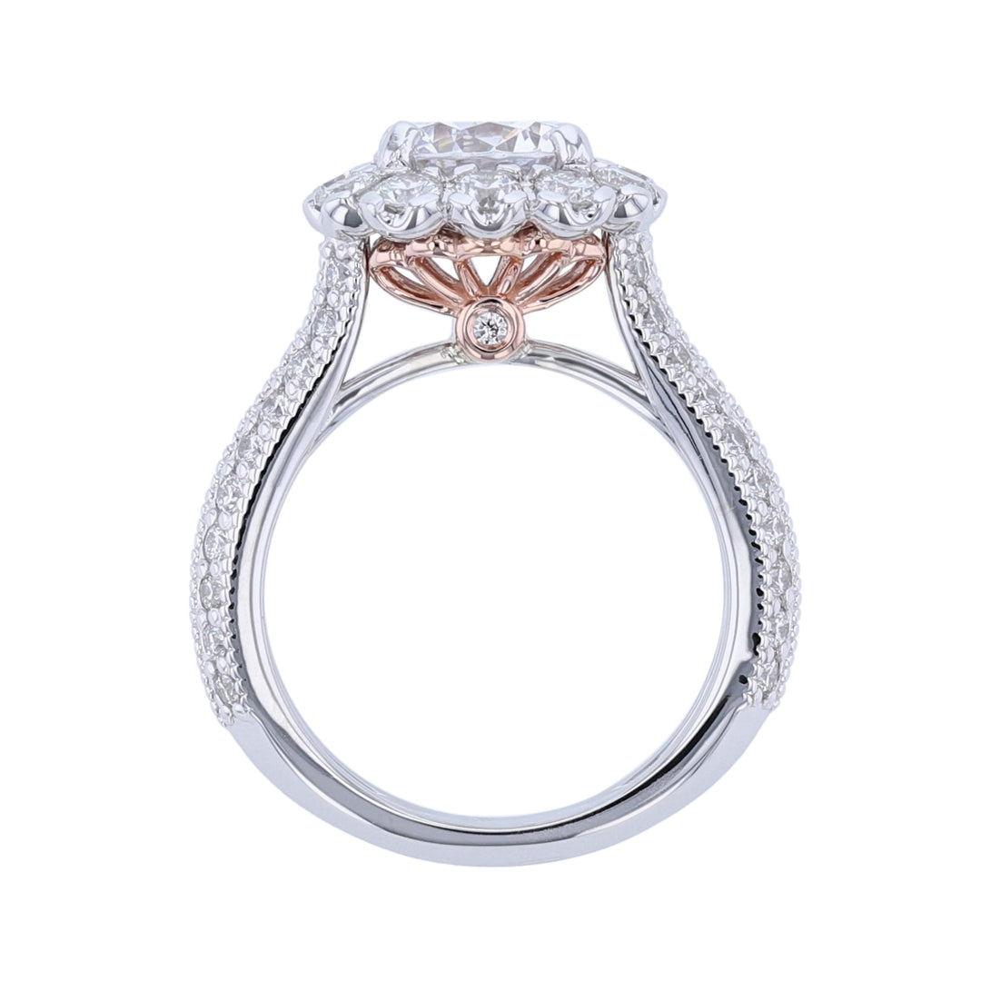 Cushion Shape Halo Diamond Ring