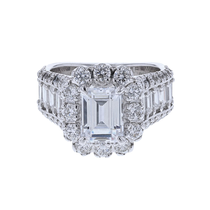 Round Emerald Cut Diamond Ring