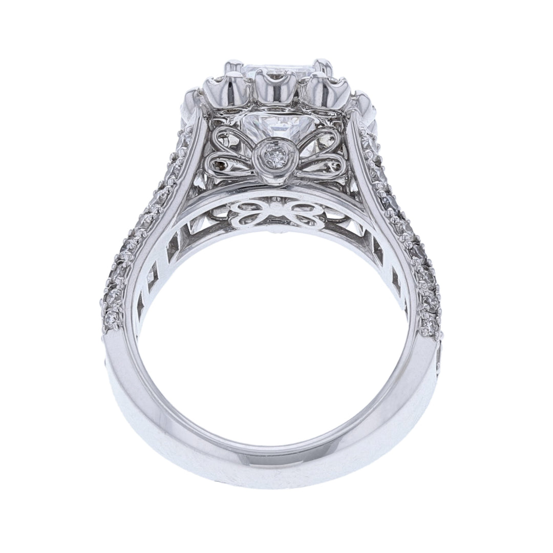 Round Emerald Cut Diamond Ring