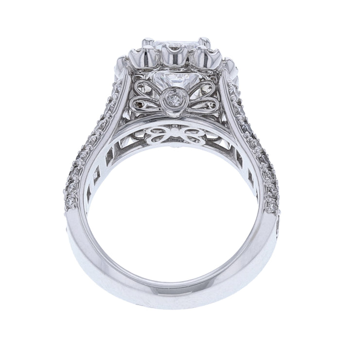 Round Emerald Cut Diamond Ring