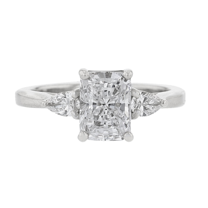 Double Pear Emerald Shape Diamond Ring
