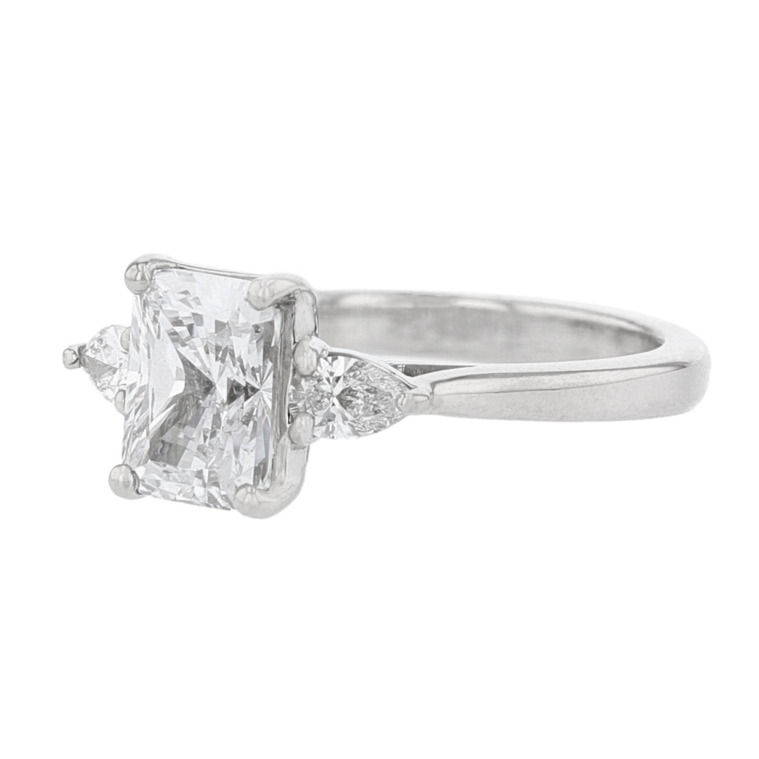 Double Pear Emerald Shape Diamond Ring