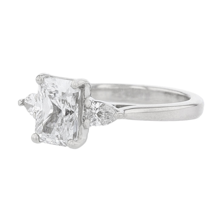 Double Pear Emerald Shape Diamond Ring