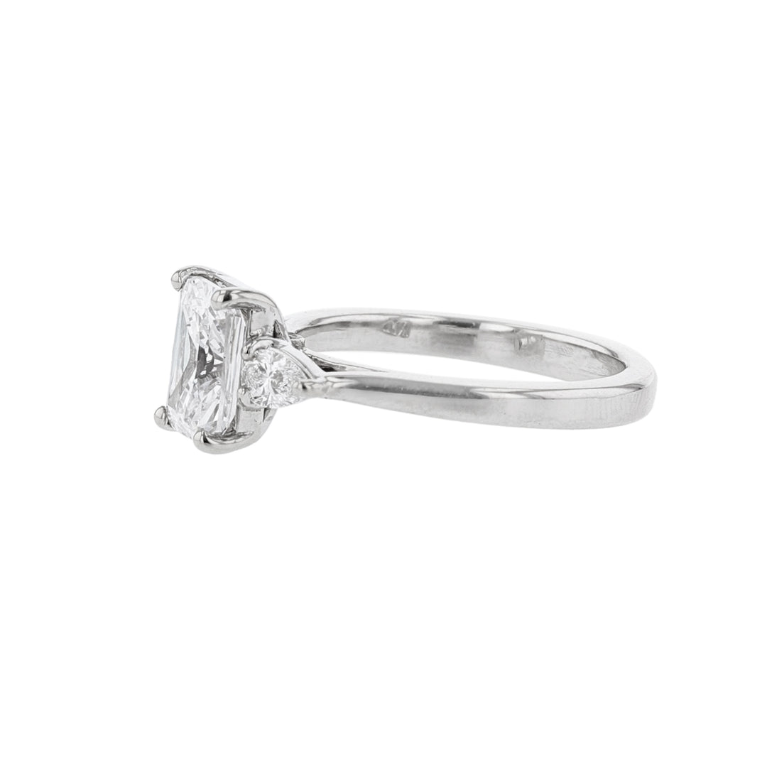Double Pear Emerald Shape Diamond Ring