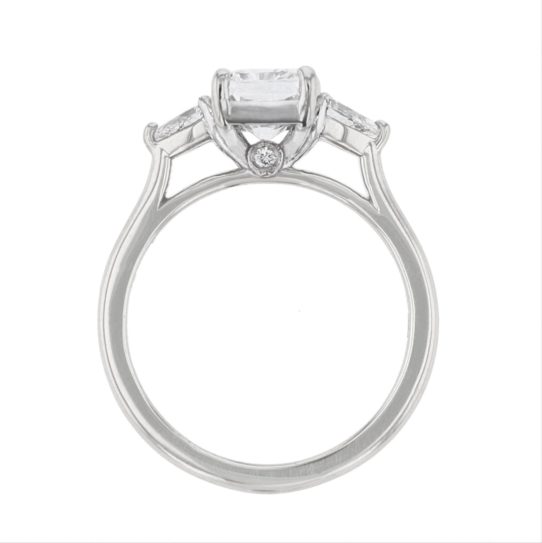 Double Pear Emerald Shape Diamond Ring
