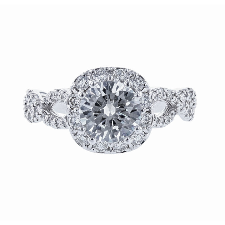 Cushion Halo Braided Twist Diamond Ring