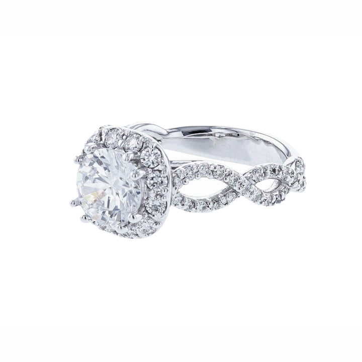 Cushion Halo Braided Twist Diamond Ring
