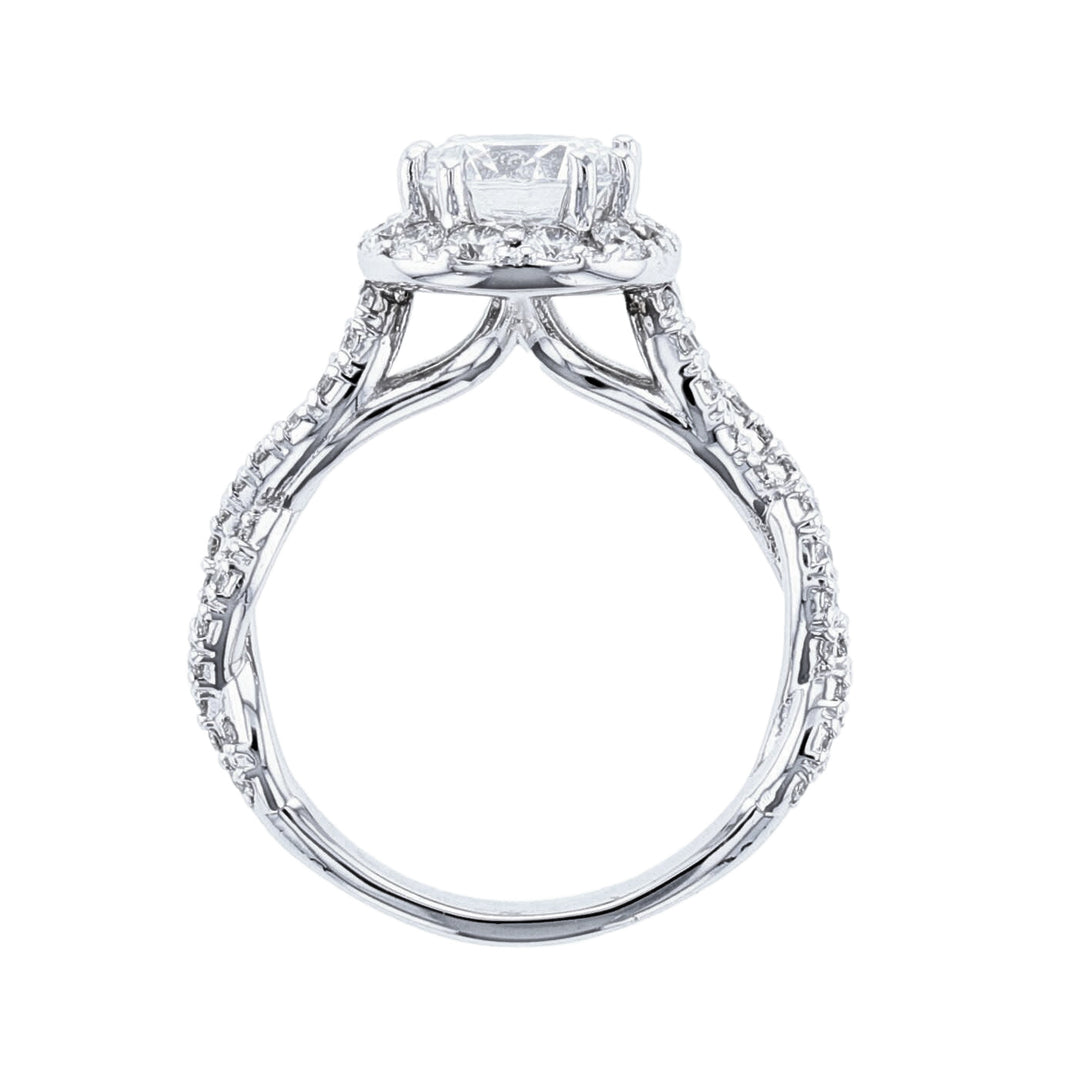 Cushion Halo Braided Twist Diamond Ring