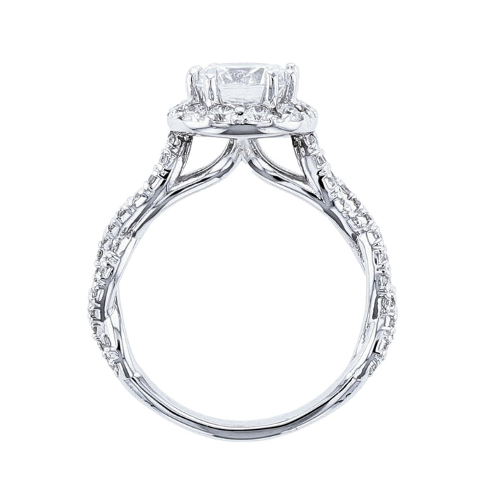 Cushion Halo Braided Twist Diamond Ring