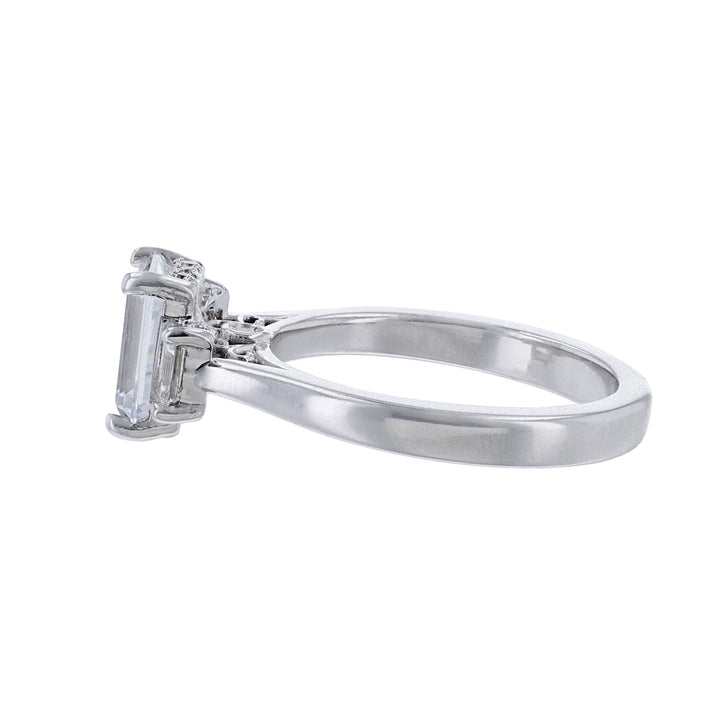 Three-Stone Emerald Cut Diamond Setting