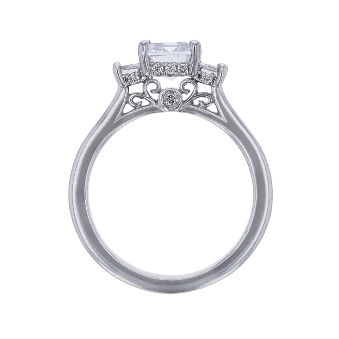 Three-Stone Emerald Cut Diamond Setting