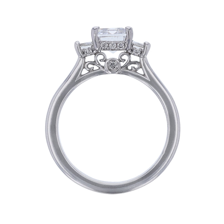 Three-Stone Emerald Cut Diamond Setting