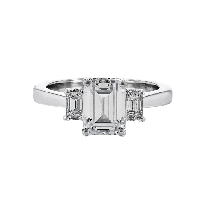 Three-Stone Emerald Cut Diamond Setting