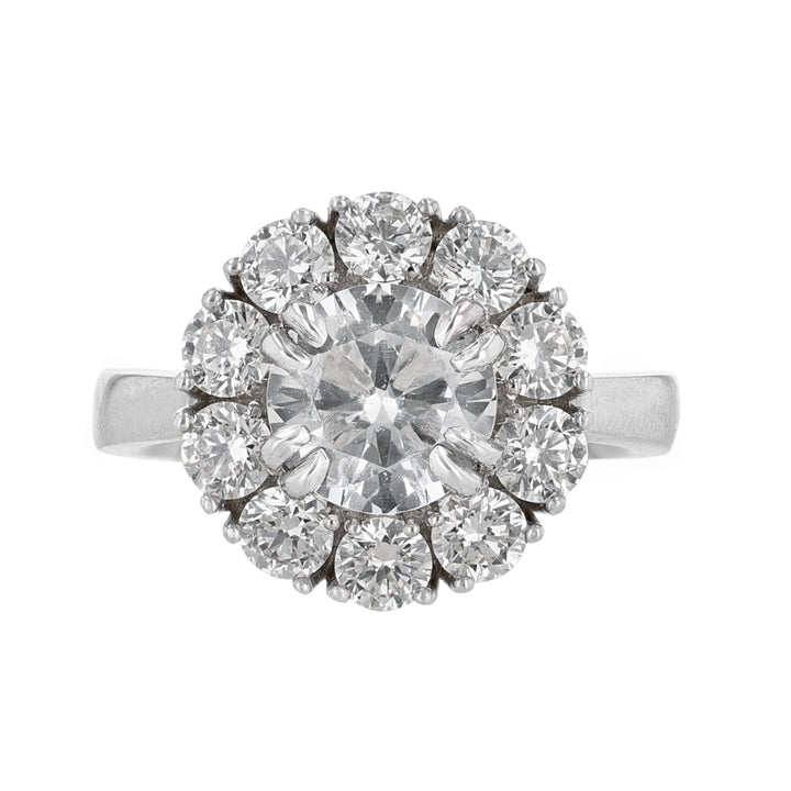 Solitaire Round Diamond Halo Ring, 0.92ct.
