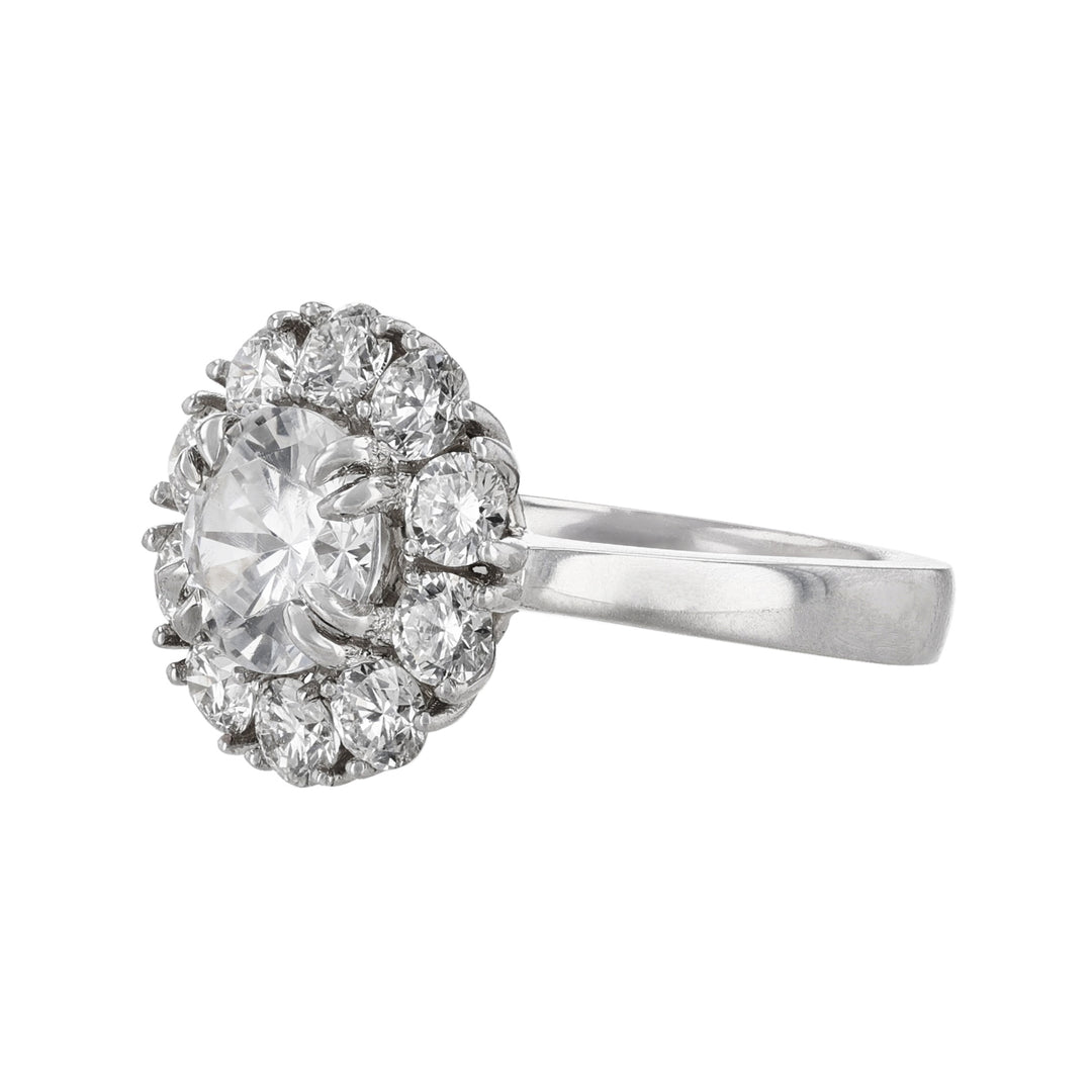Solitaire Round Diamond Halo Ring, 0.92ct.