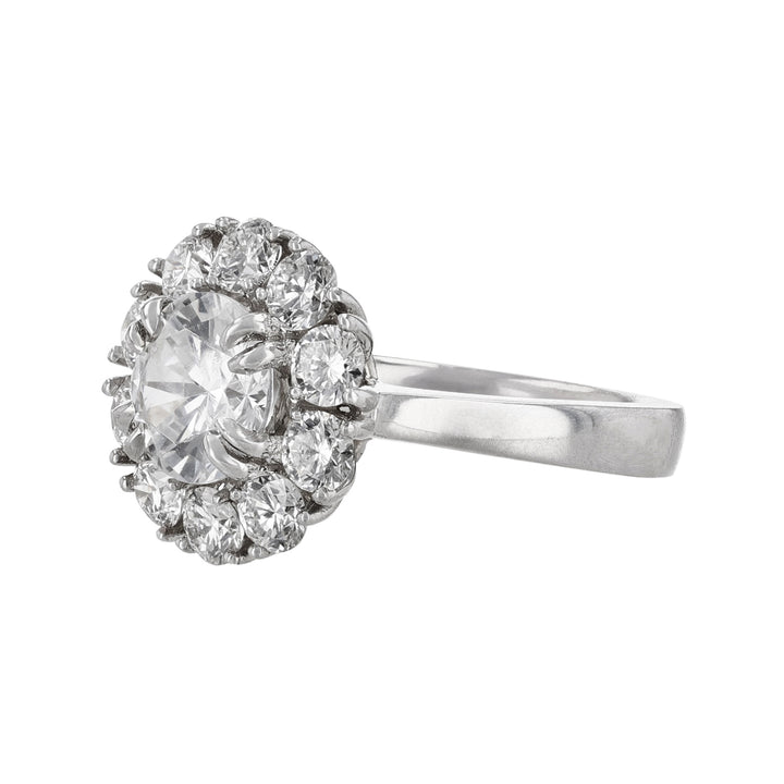 Solitaire Round Diamond Halo Ring, 0.92ct.