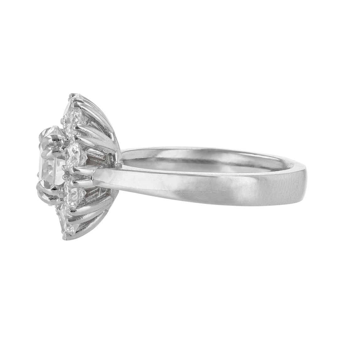 Solitaire Round Diamond Halo Ring, 0.92ct.