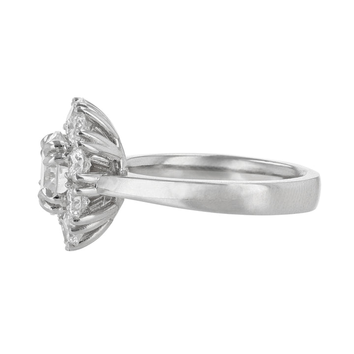 Solitaire Round Diamond Halo Ring, 0.92ct.