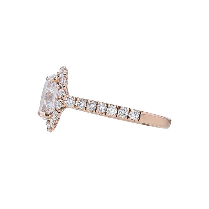 14K Rose Gold Oval Diamond Engagement Ring