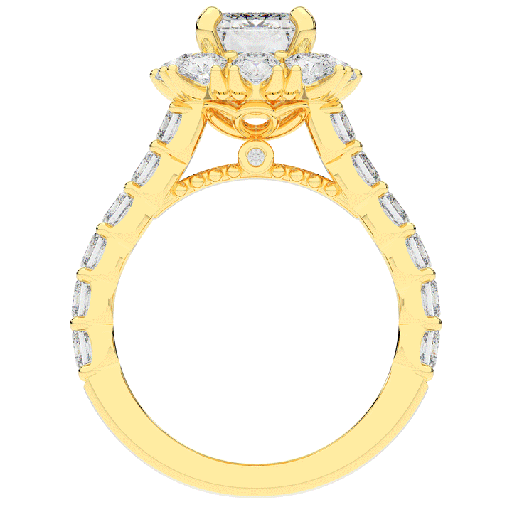 6.00CT.TW EMERALD CUT LAB DIAMOND HALO ENGAGEMENT RING - Nazarelle