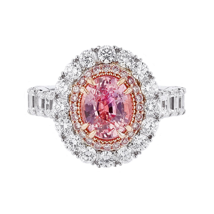 14K Gold Ceylon Padparadscha Sapphire Ring