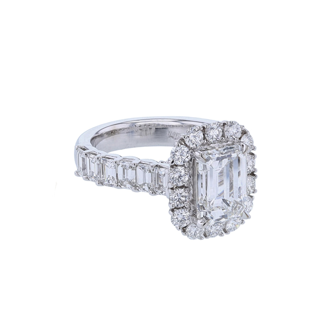 14K WG Certified Emerald Cut Diamond Ring