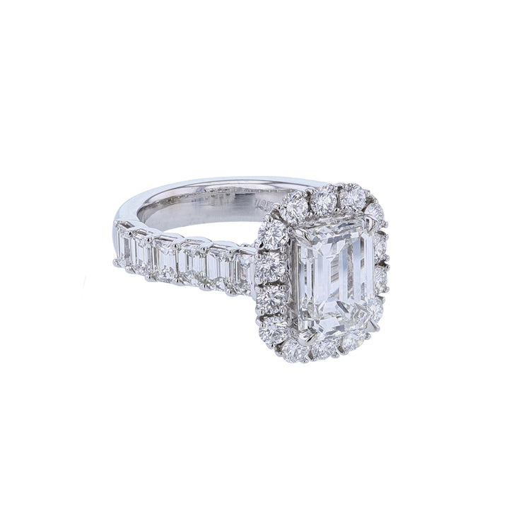 14K WG Certified Emerald Cut Diamond Ring