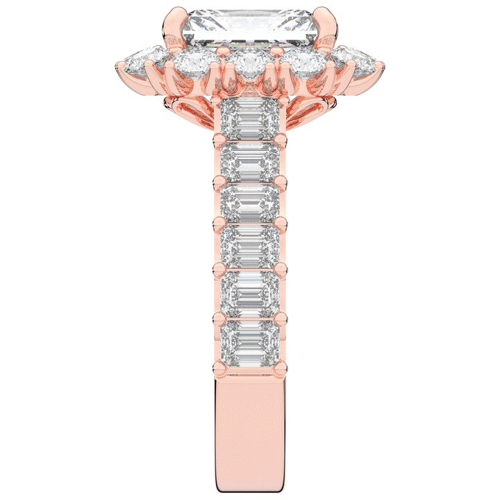 6.00CT.TW RADIANT LAB DIAMOND HALO ENGAGEMENT RING