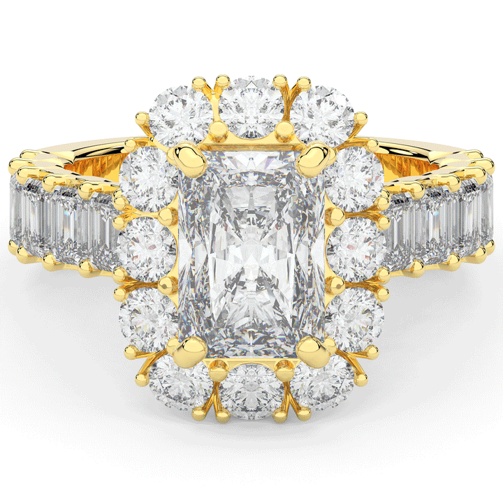 6.00CT.TW RADIANT LAB DIAMOND HALO ENGAGEMENT RING