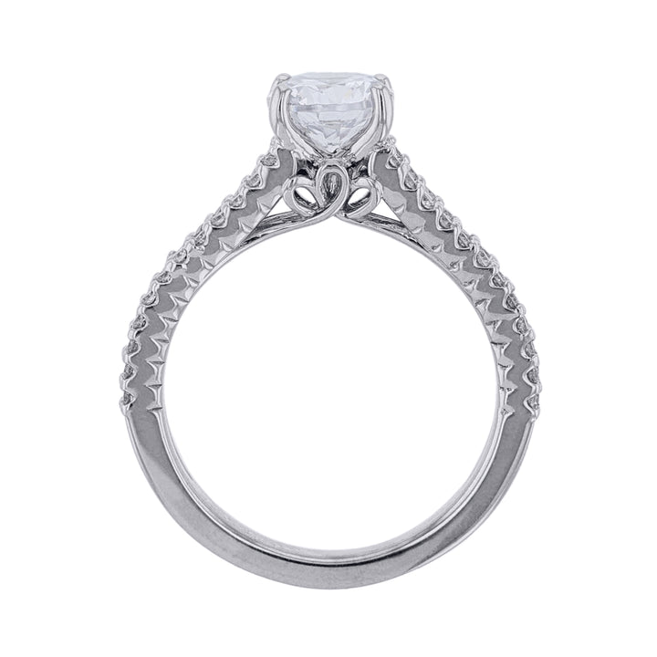 14K Diamond Accented Thin Split Shank Ring