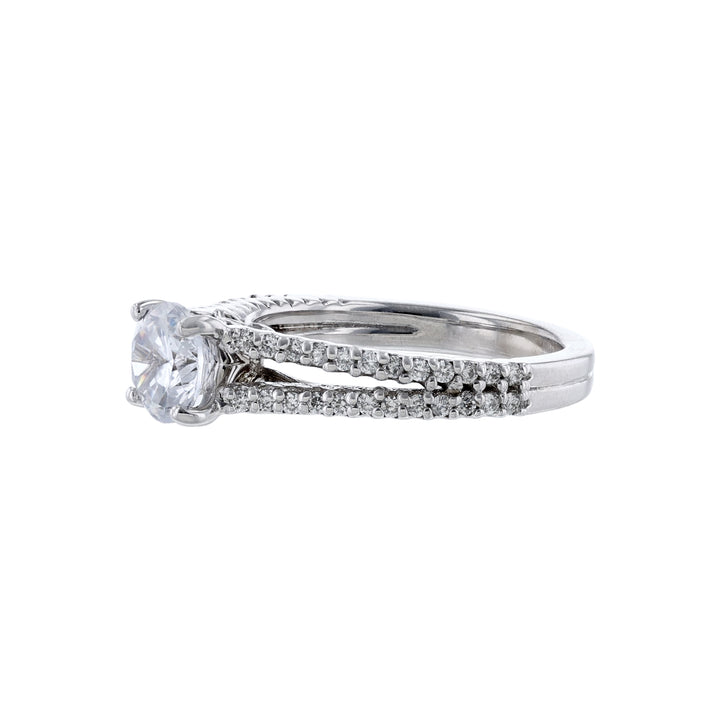 14K Diamond Accented Thin Split Shank Ring