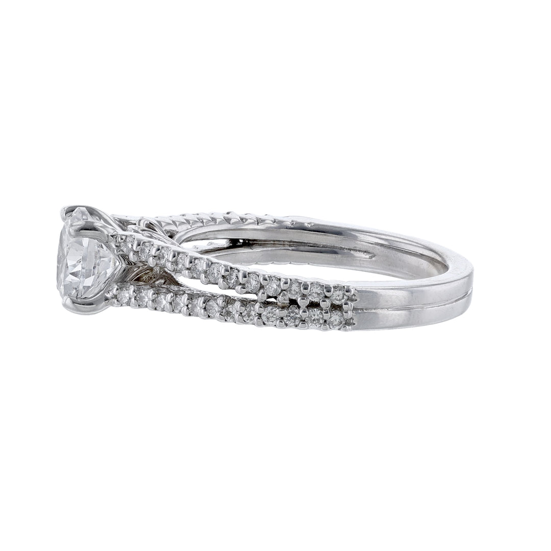 14K Diamond Accented Thin Split Shank Ring
