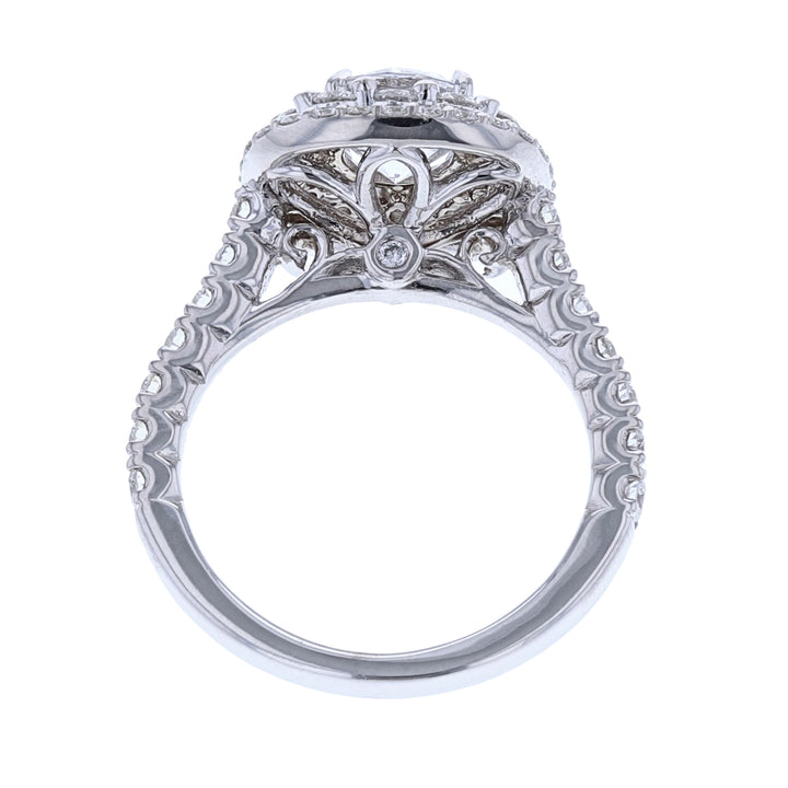 14K White Gold Double Halo Diamond Ring