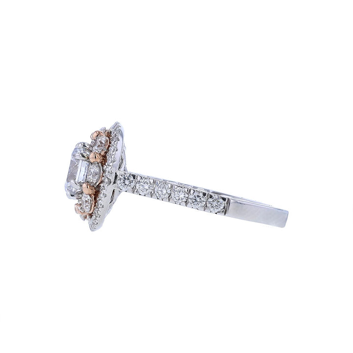 14K White Gold Diamond Cluster Engagement Ring