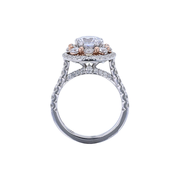 14K White Gold Diamond Cluster Engagement Ring
