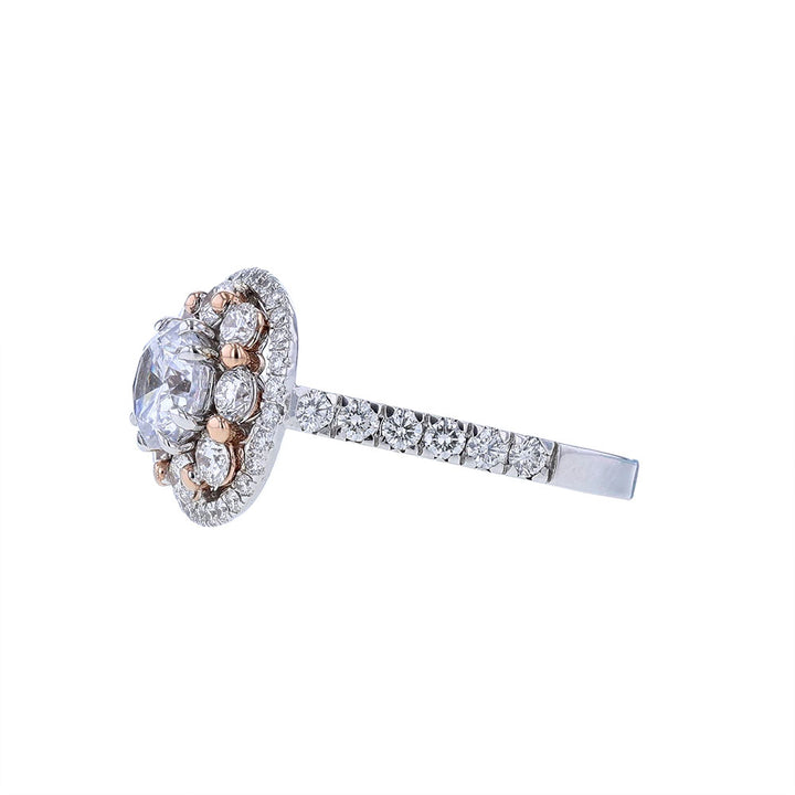 14K White Gold Diamond Cluster Engagement Ring