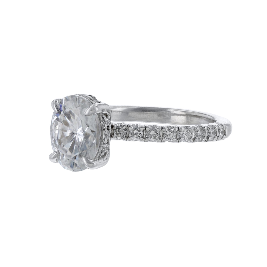 Oval Diamond Halo Engagement Ring