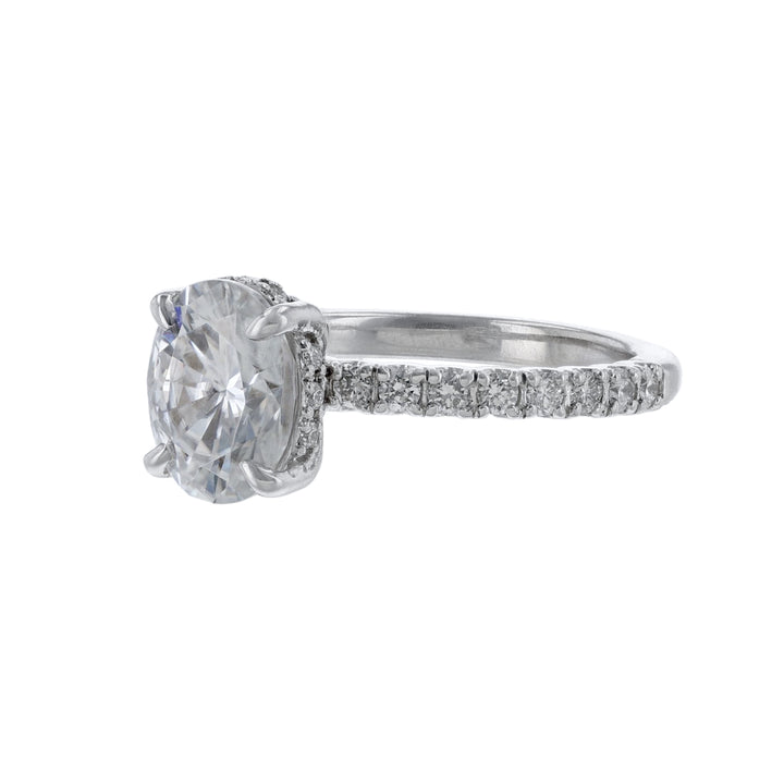 Oval Diamond Halo Engagement Ring
