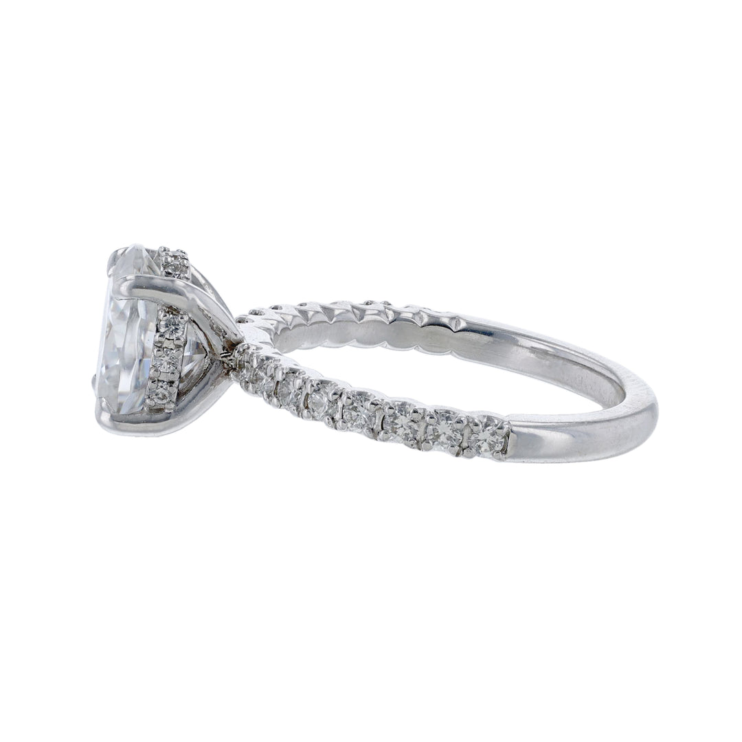 Oval Diamond Halo Engagement Ring