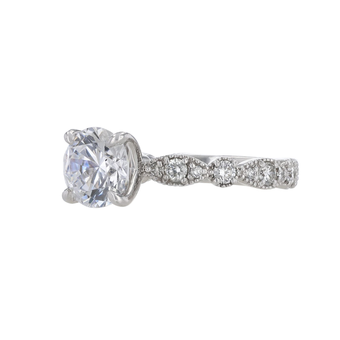 Milgrain Alternating Bezel Diamond Ring, 0.58ct.
