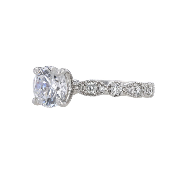 Milgrain Alternating Bezel Diamond Ring, 0.58ct.