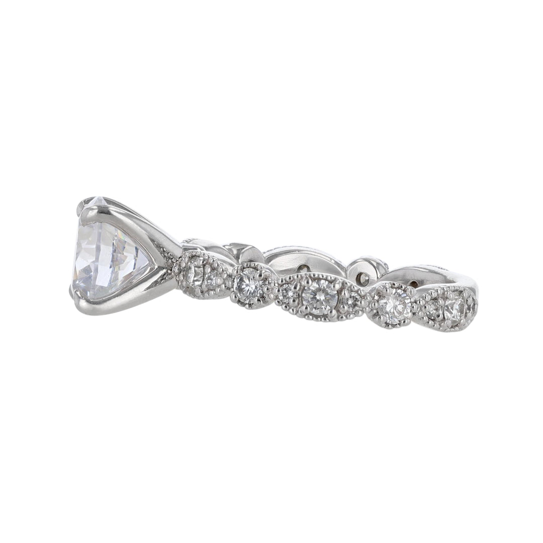 Milgrain Alternating Bezel Diamond Ring, 0.58ct.