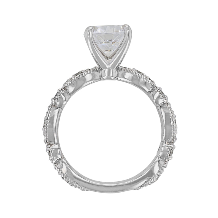 Milgrain Alternating Bezel Diamond Ring, 0.58ct.