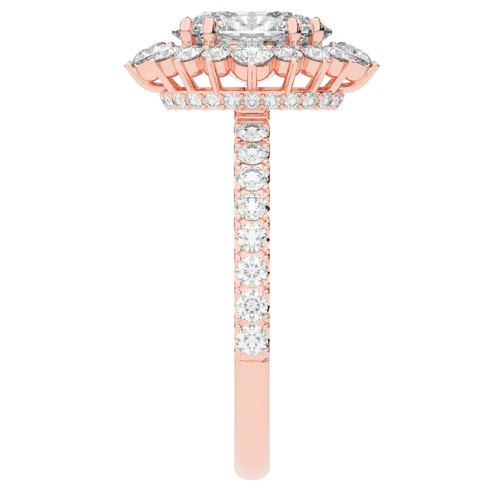 2.80CT.TW OVAL LAB DIAMOND HALO ENGAGEMENT RING - Nazarelle