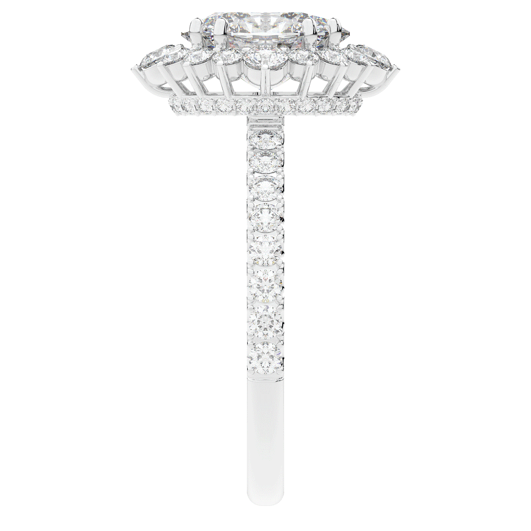2.80CT.TW OVAL LAB DIAMOND HALO ENGAGEMENT RING - Nazarelle